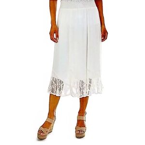 Apt. 9 Petite White Lace Trim Midi Skirt